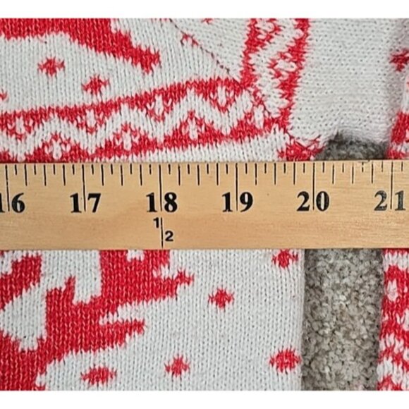 DEC. 25th Fair Isle Sweater Cardigan Holiday Winter Reindeer Snowflakes Short S - Picture 5 of 11